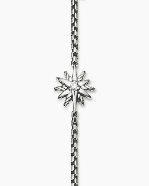 Starburst Teen Bracelet in Sterling Silver with Center Diamond, 8mm