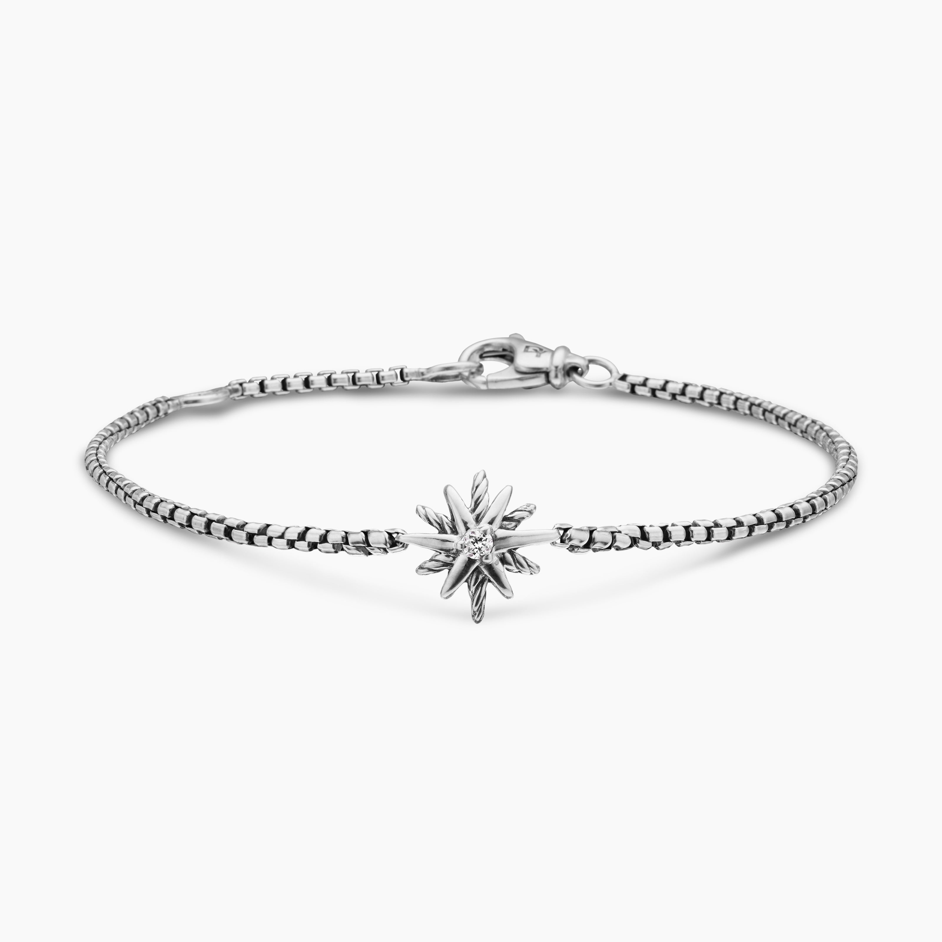 Starburst Teen Bracelet in Sterling Silver with Center Diamond, 8mm