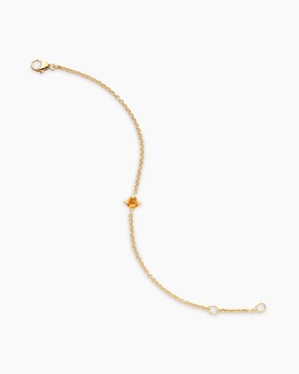 Bracelet Chatelaine® pour adolescents en or jaune 18 carats avec citrine, 4 mm