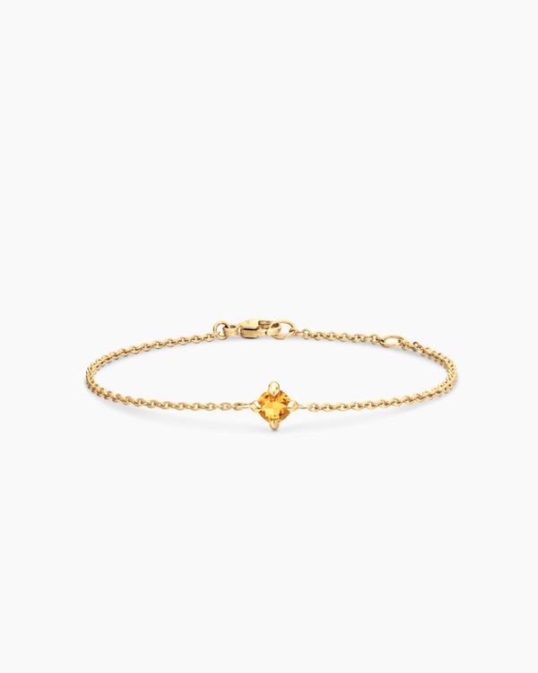 Bracelet Chatelaine® pour adolescents en or jaune 18 carats avec citrine, 4 mm
