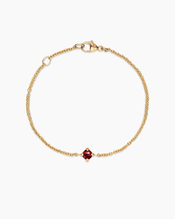 Chatelaine® Kids Bracelet in 18K Yellow Gold with Garnet, 4mm