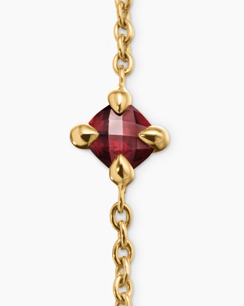 Chatelaine® Teen Bracelet in 18K Yellow Gold with Garnet, 4mm