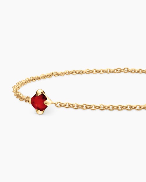 Chatelaine® Teen Bracelet in 18K Yellow Gold with Garnet, 4mm