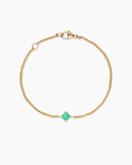 Chatelaine® Teen Bracelet in 18K Yellow Gold with Chrysoprase, 4mm