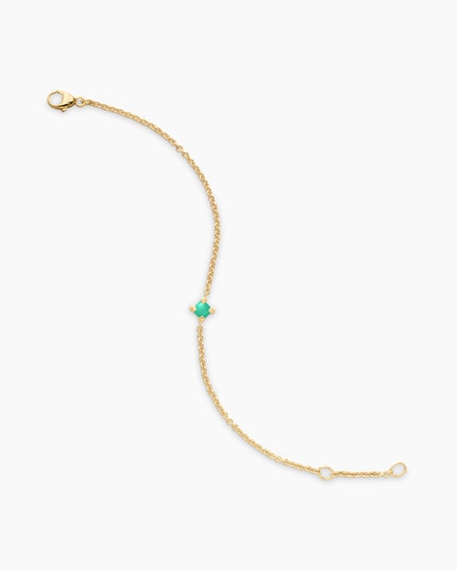 Chatelaine® Teen Bracelet in 18K Yellow Gold with Chrysoprase, 4mm