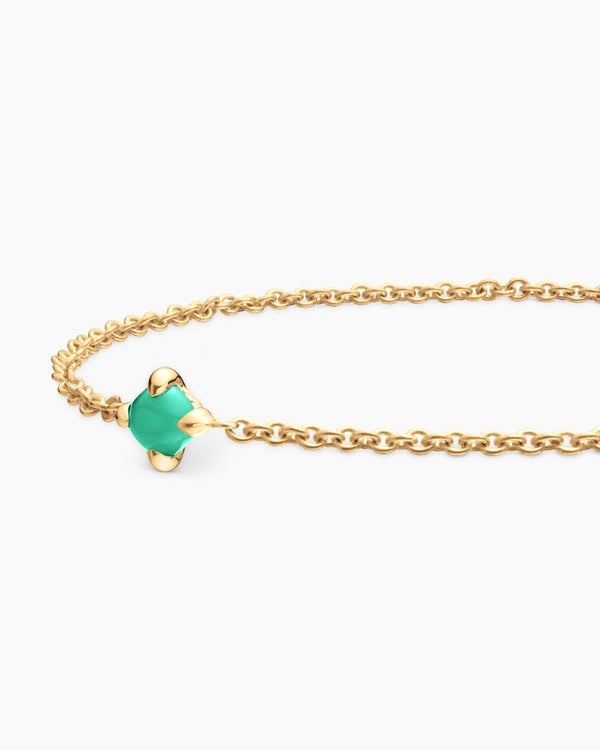 Chatelaine® Teen Bracelet in 18K Yellow Gold with Chrysoprase, 4mm