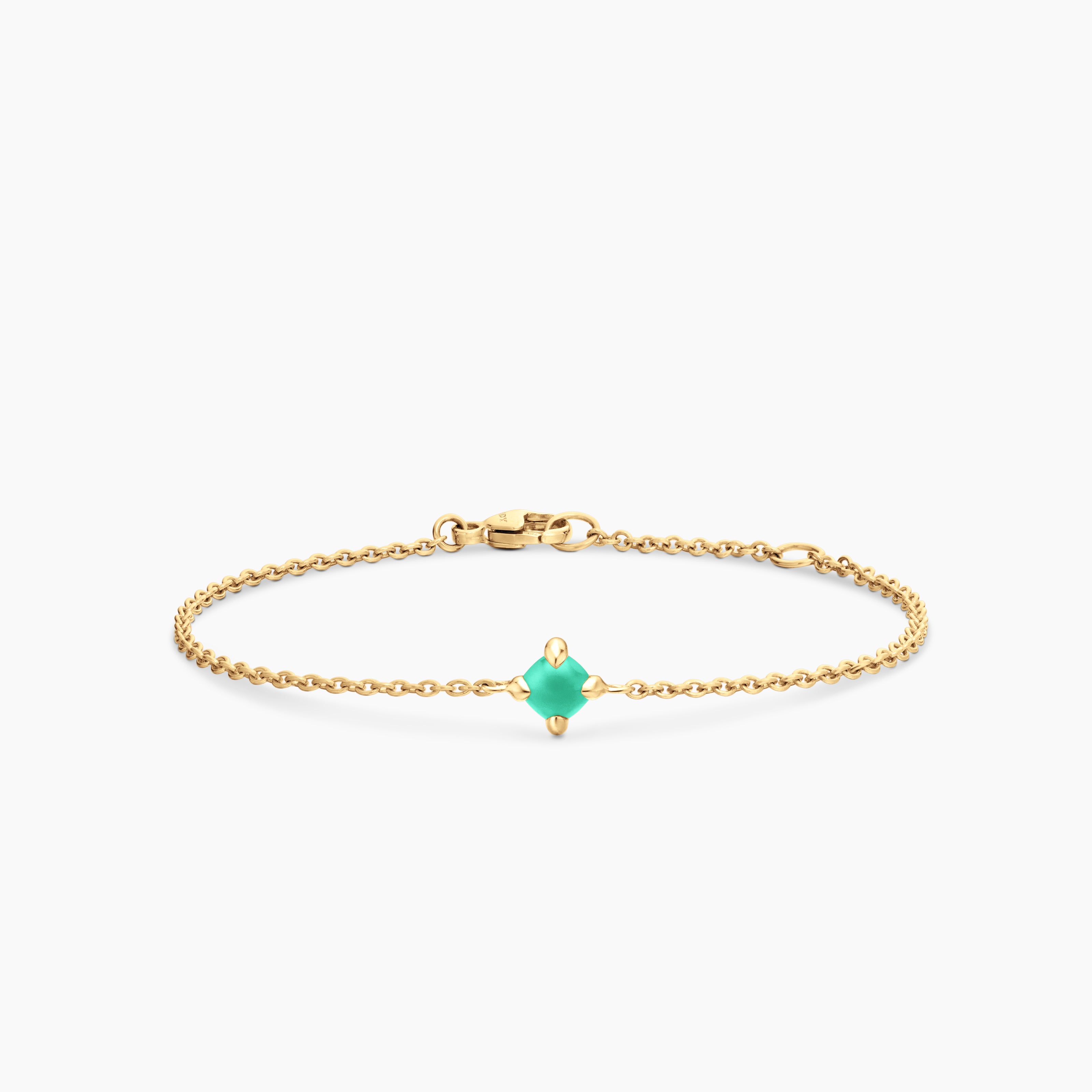Chatelaine&reg; Teen Bracelet in 18K Yellow Gold with Chrysoprase, 4mm
