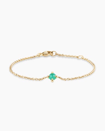 Chatelaine® Kids Bracelet in 18K Yellow Gold with Chrysoprase, 4mm