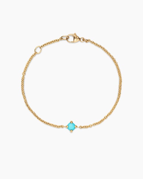 Chatelaine® Teen Bracelet in 18K Yellow Gold with Turquoise, 4mm