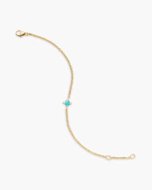 Chatelaine® Teen Bracelet in 18K Yellow Gold with Turquoise, 4mm