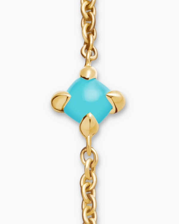 Chatelaine® Teen Bracelet in 18K Yellow Gold with Turquoise, 4mm