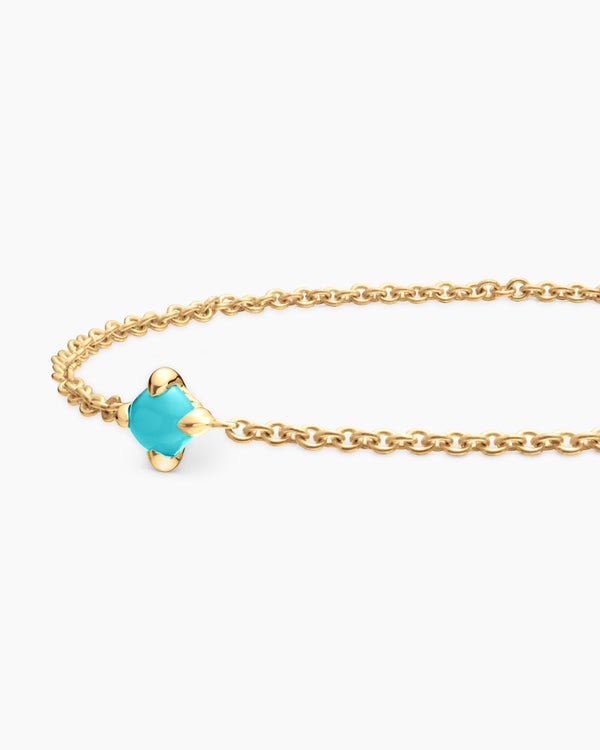 Chatelaine® Teen Bracelet in 18K Yellow Gold with Turquoise, 4mm