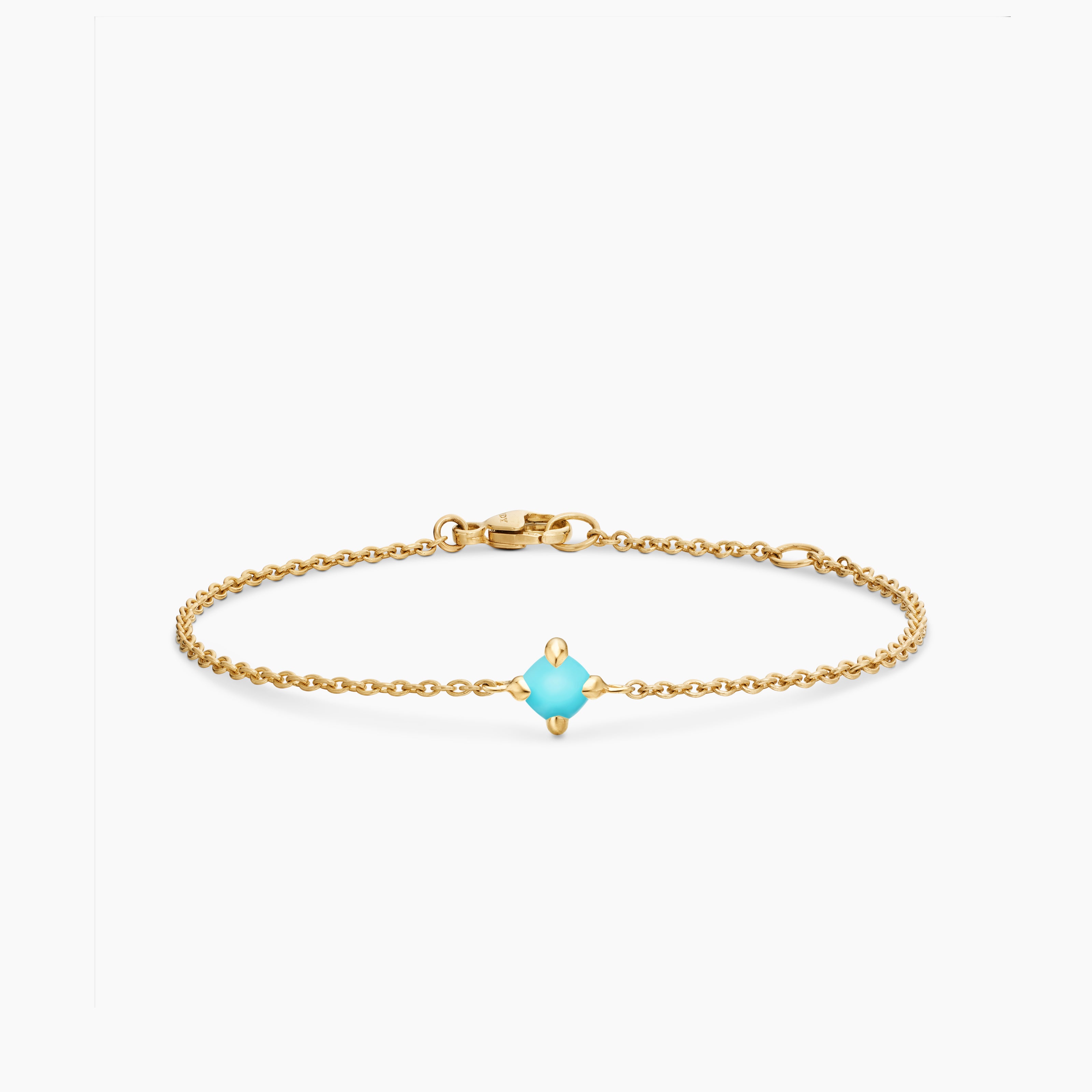 Chatelaine&reg; Teen Bracelet in 18K Yellow Gold with Turquoise, 4mm