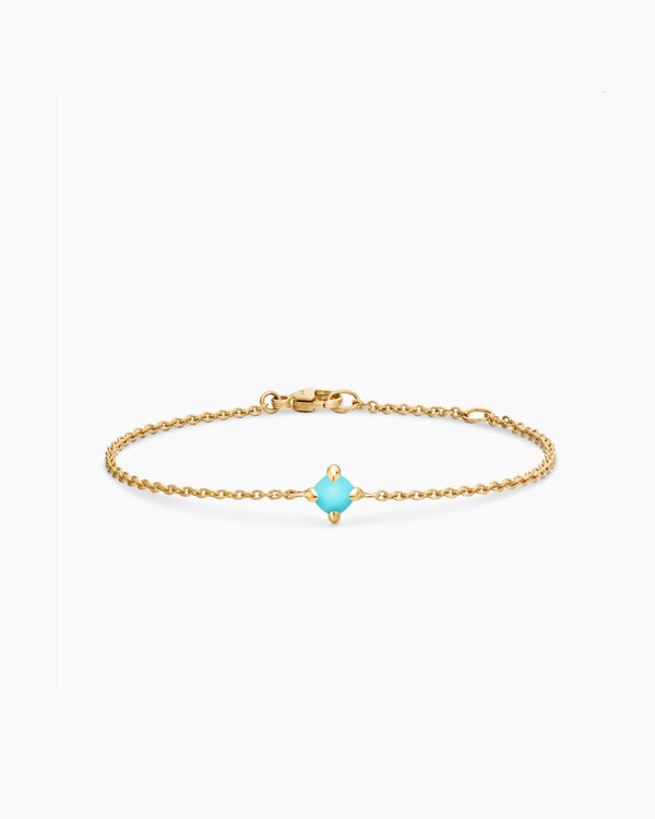 Chatelaine® Teen Bracelet in 18K Yellow Gold with Turquoise, 4mm
