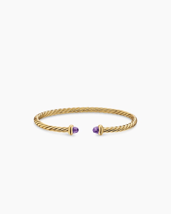 Micro Cablespira® Flex Teen Bracelet in 18K Yellow Gold with Amethyst, 2.6mm