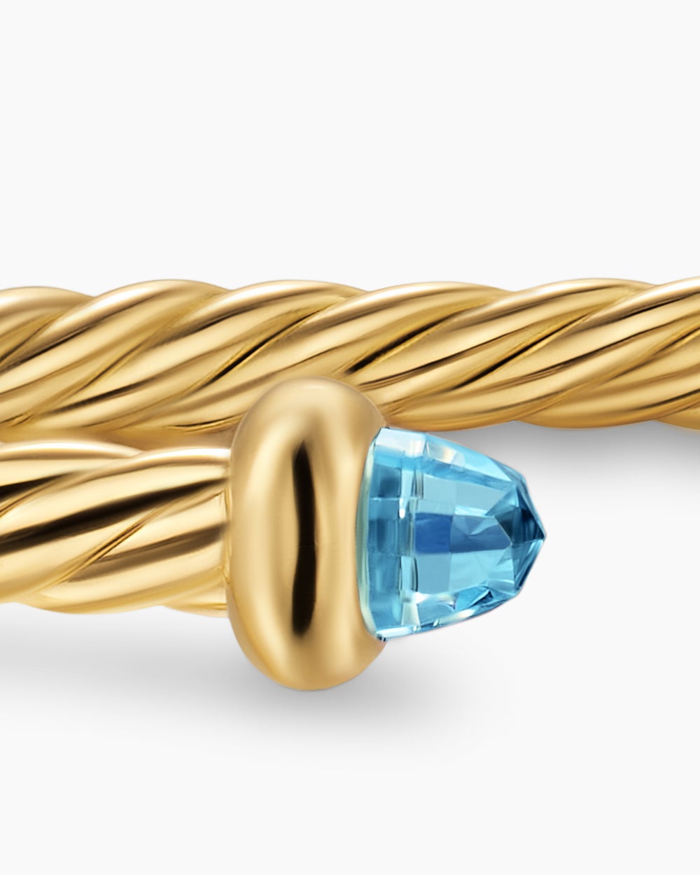 Womens Micro Cablespira® Flex Teen Bracelet in 18K Yellow Gold with Blue Topaz, 2.6mm