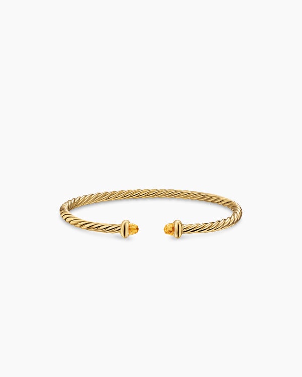 Micro Cablespira® Flex Teen Bracelet in 18K Yellow Gold with Citrine, 2.6mm