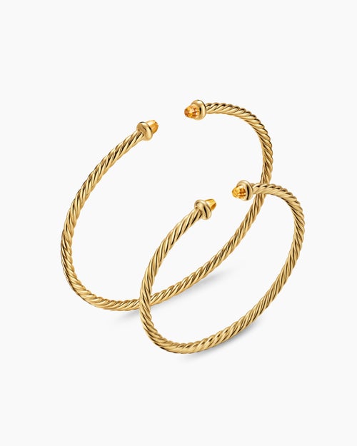 Womens Micro Cablespira® Flex Teen Bracelet in 18K Yellow Gold with Citrine, 2.6mm