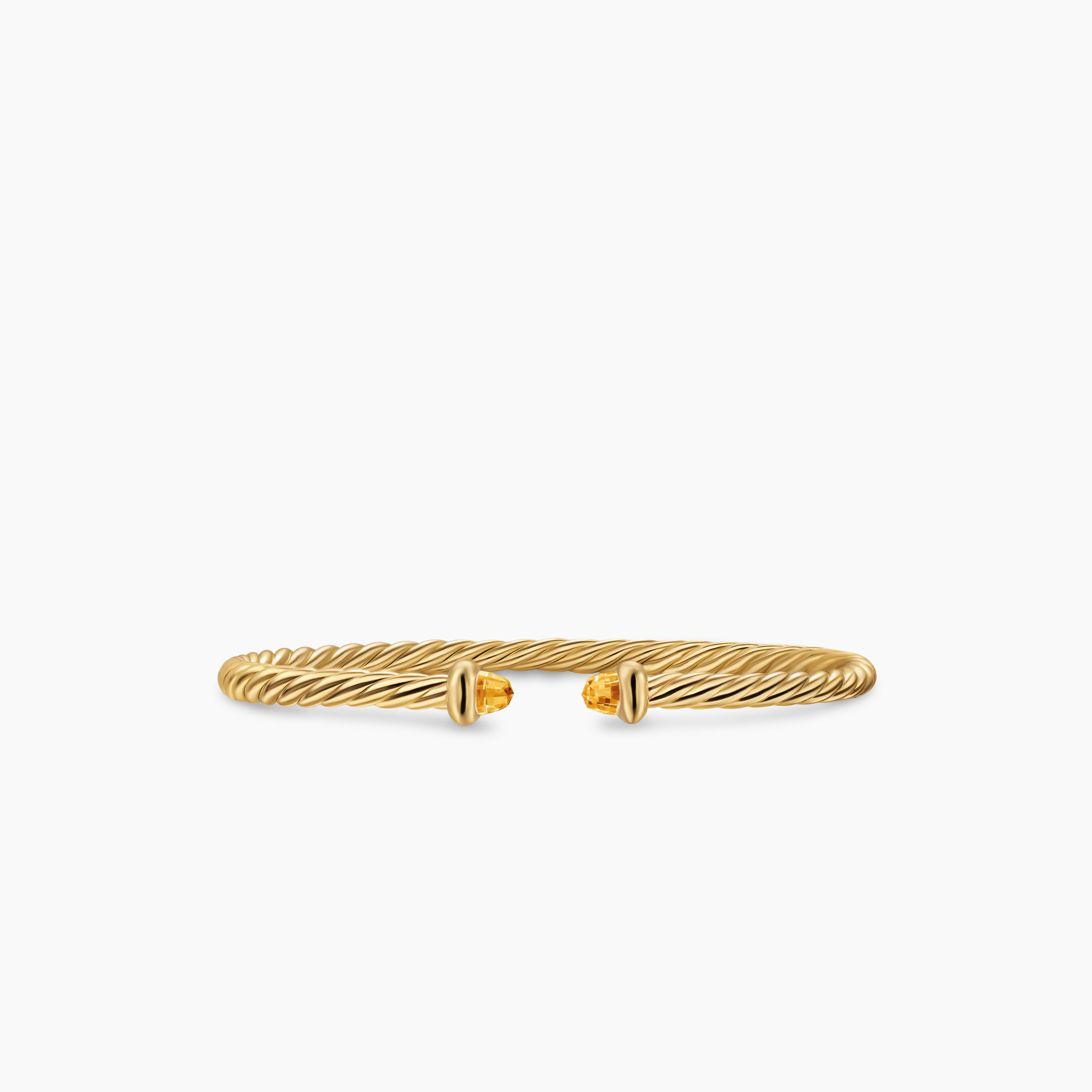 Womens Micro Cablespira&reg; Flex Teen Bracelet in 18K Yellow Gold with Citrine, 2.6mm