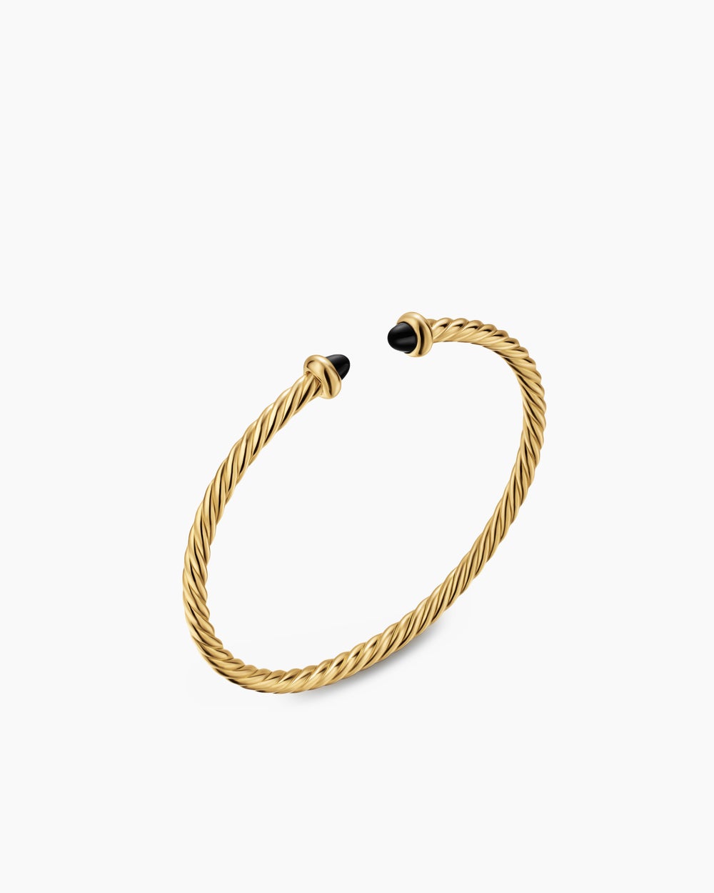 Womens Micro Cablespira® Flex Teen Bracelet in 18K Yellow Gold with Black Onyx, 2.6mm