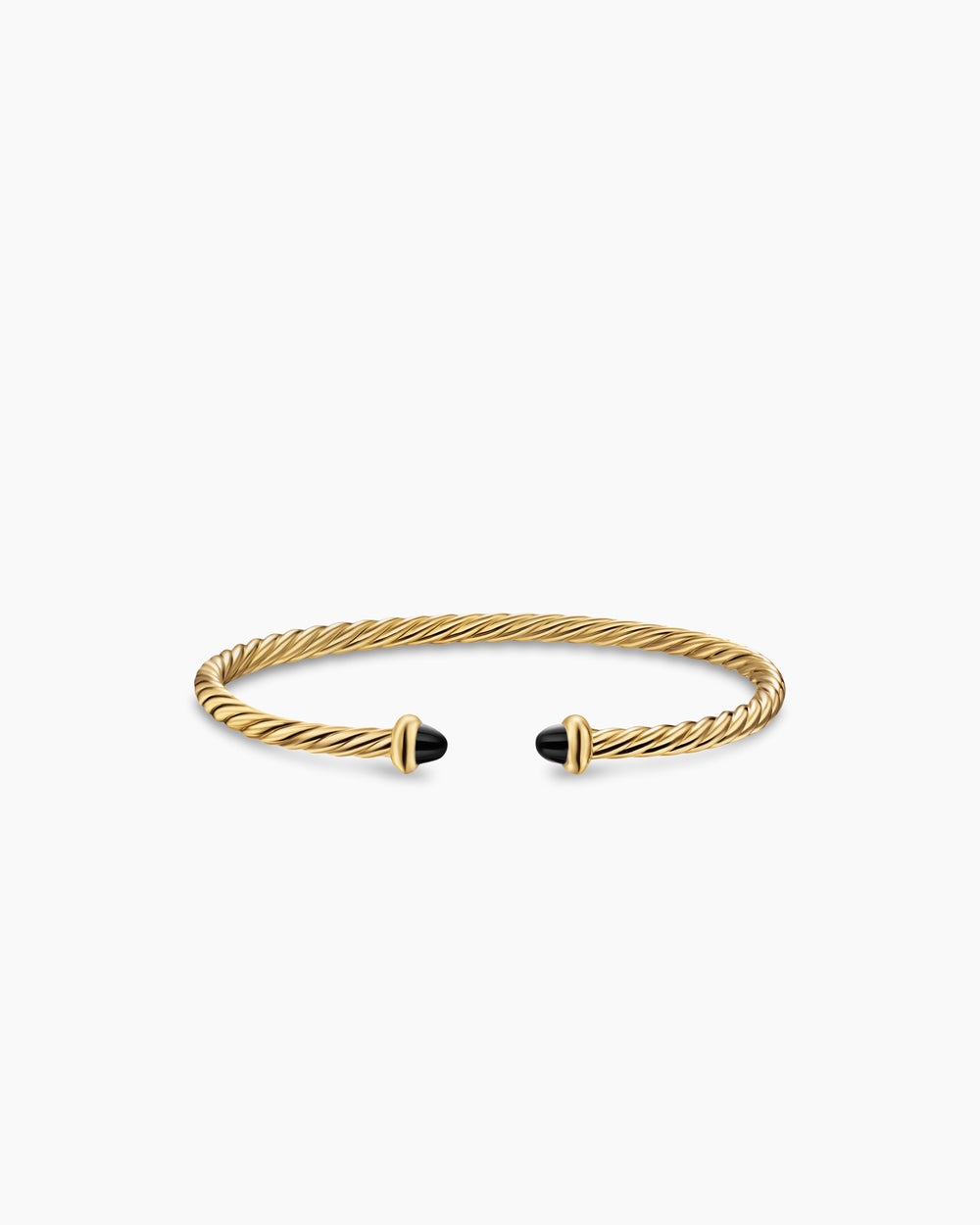 Womens Micro Cablespira® Flex Teen Bracelet in 18K Yellow Gold with Black Onyx, 2.6mm
