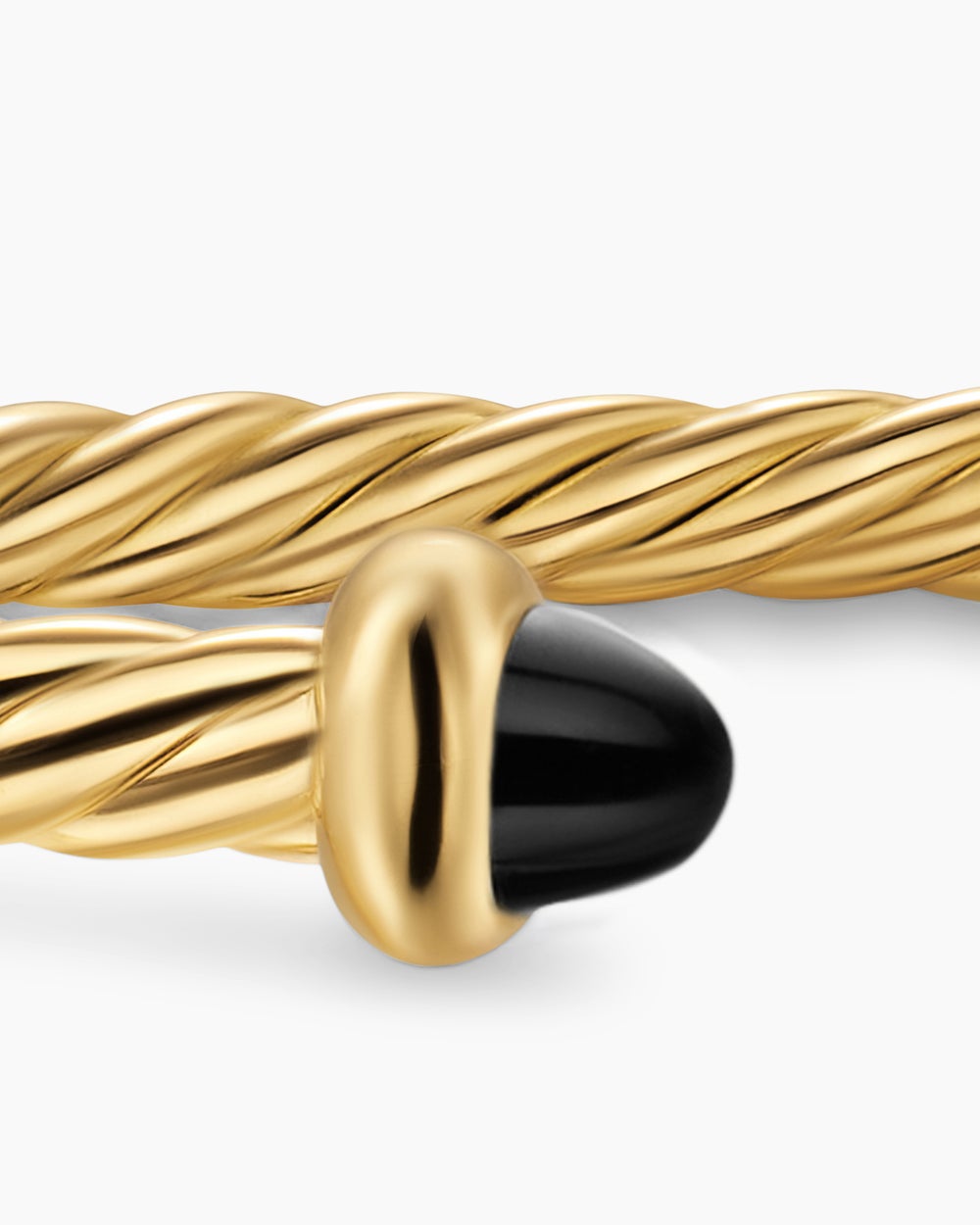 Womens Micro Cablespira® Flex Teen Bracelet in 18K Yellow Gold with Black Onyx, 2.6mm