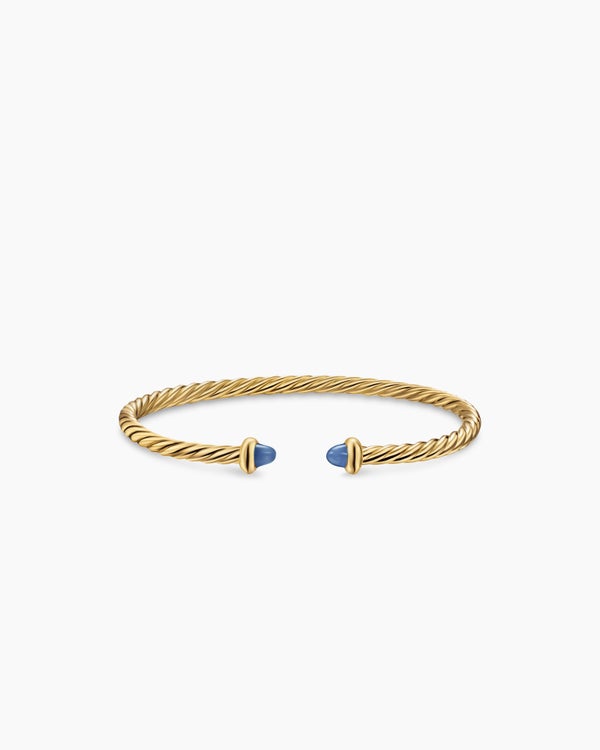 Micro Cablespira® Flex Teen Bracelet in 18K Yellow Gold with Blue Sapphires, 2.6mm