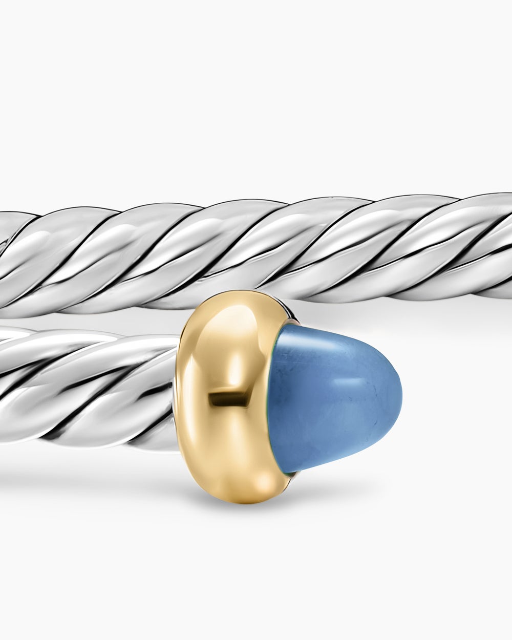 Micro bracelet Cable Flex® pour adolescent en argent massif avec or jaune 14 carats et saphirs bleus, 2,6 mm femme