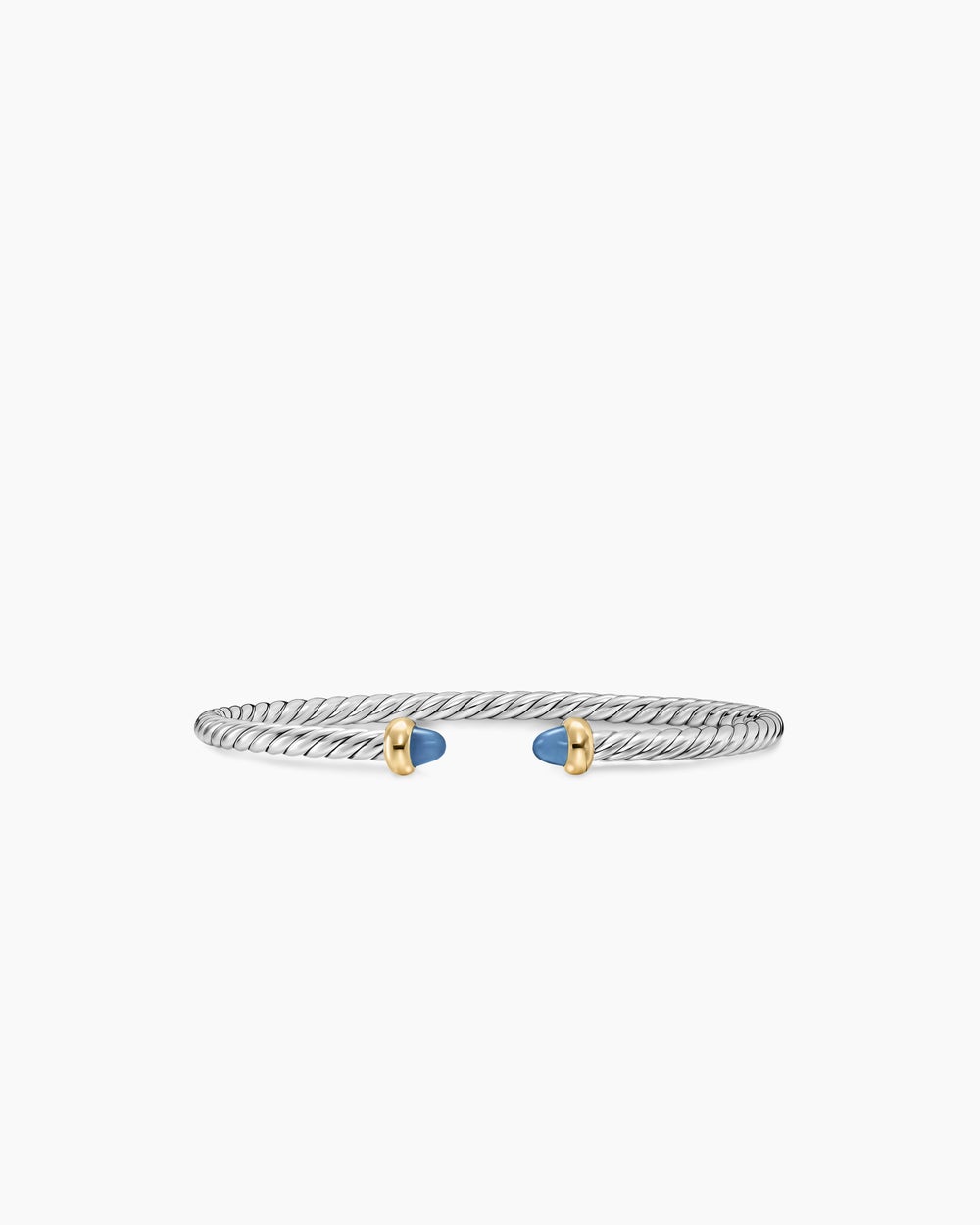 Micro bracelet Cable Flex® pour adolescent en argent massif avec or jaune 14 carats et saphirs bleus, 2,6 mm femme