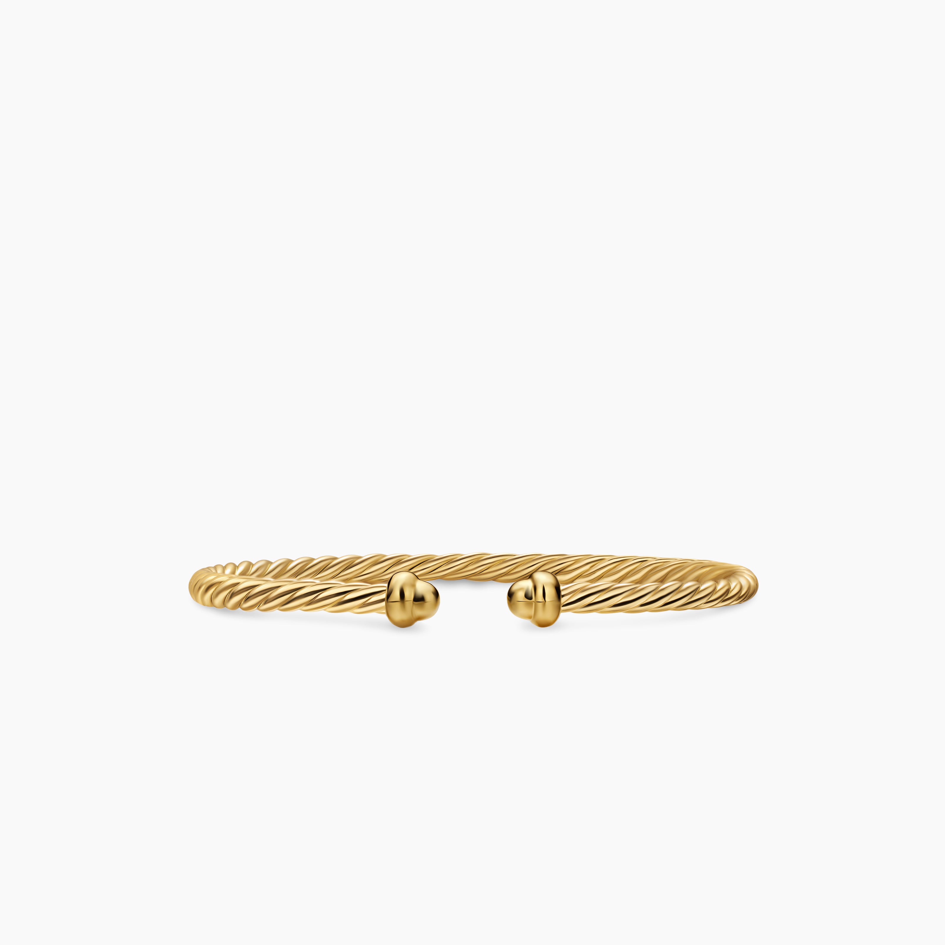 Womens Micro Cablespira&reg; Flex Teen Bracelet in 18K Yellow Gold, 2.6mm
