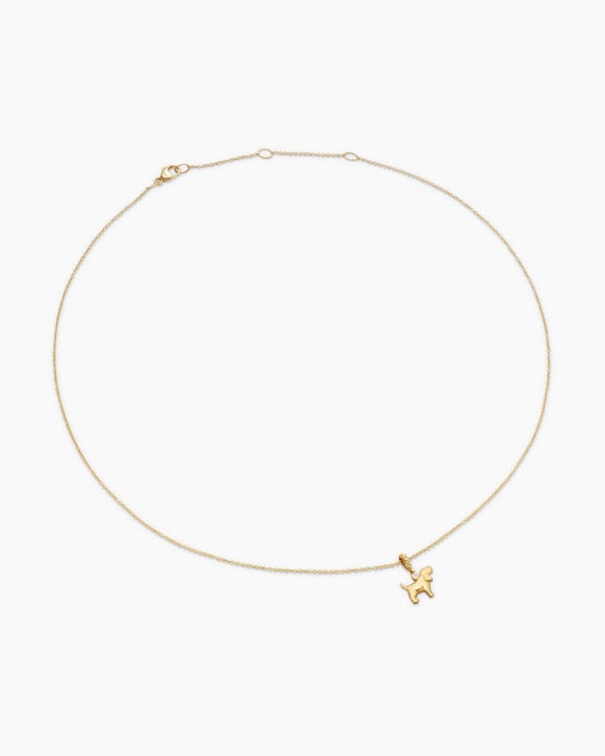 Cable Collectibles® Teen Dog Necklace in 18K Yellow Gold with Diamond
