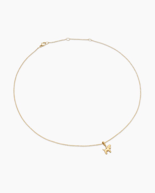 Cable Collectibles® Teen Dog Necklace in 18K Yellow Gold with Diamond