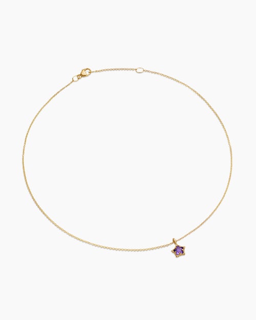 Cable Collectibles® Teen Star Necklace in 18K Yellow Gold with Amethyst