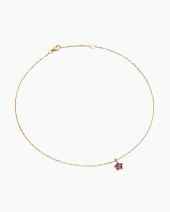 Cable Collectibles® Teen Star Necklace in 18K Yellow Gold with Amethyst