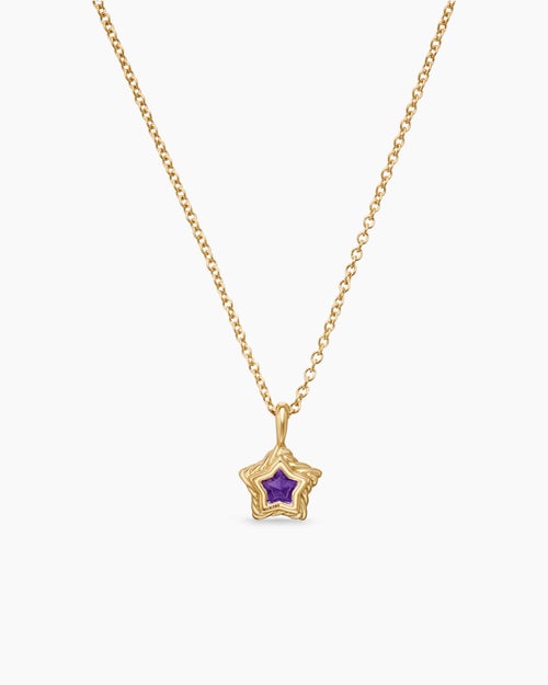 Cable Collectibles® Teen Star Necklace in 18K Yellow Gold with Amethyst