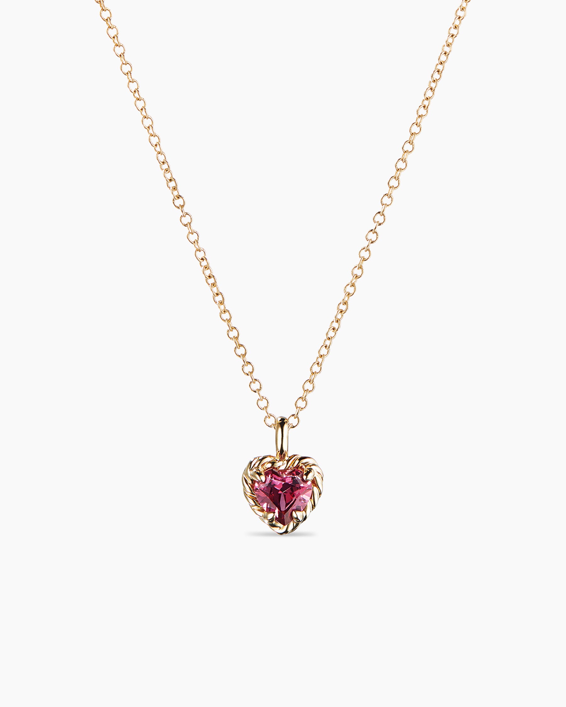 Cable Collectibles® Kids Heart Necklace in 18K Yellow Gold with Rhodolite  Garnet | David Yurman