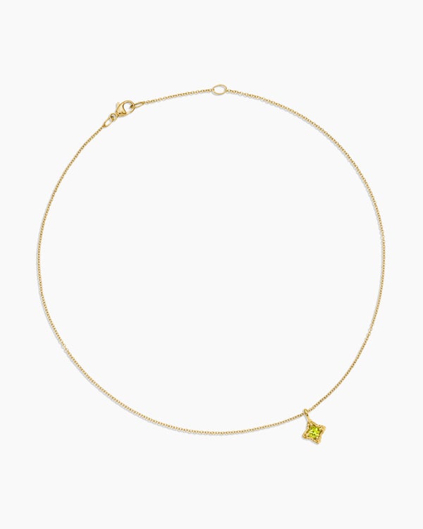 Collier Cable Collectibles® à quatre pointes pour adolescents en or jaune 18 carats avec péridot