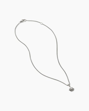 Starburst Kids Necklace in Sterling Silver with Center Diamond, 8mm