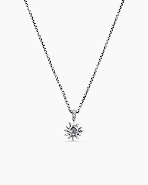 Starburst Teen Necklace in Sterling Silver with Center Diamond, 8mm