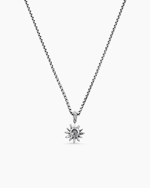 Starburst Kids Necklace in Sterling Silver with Center Diamond, 8mm