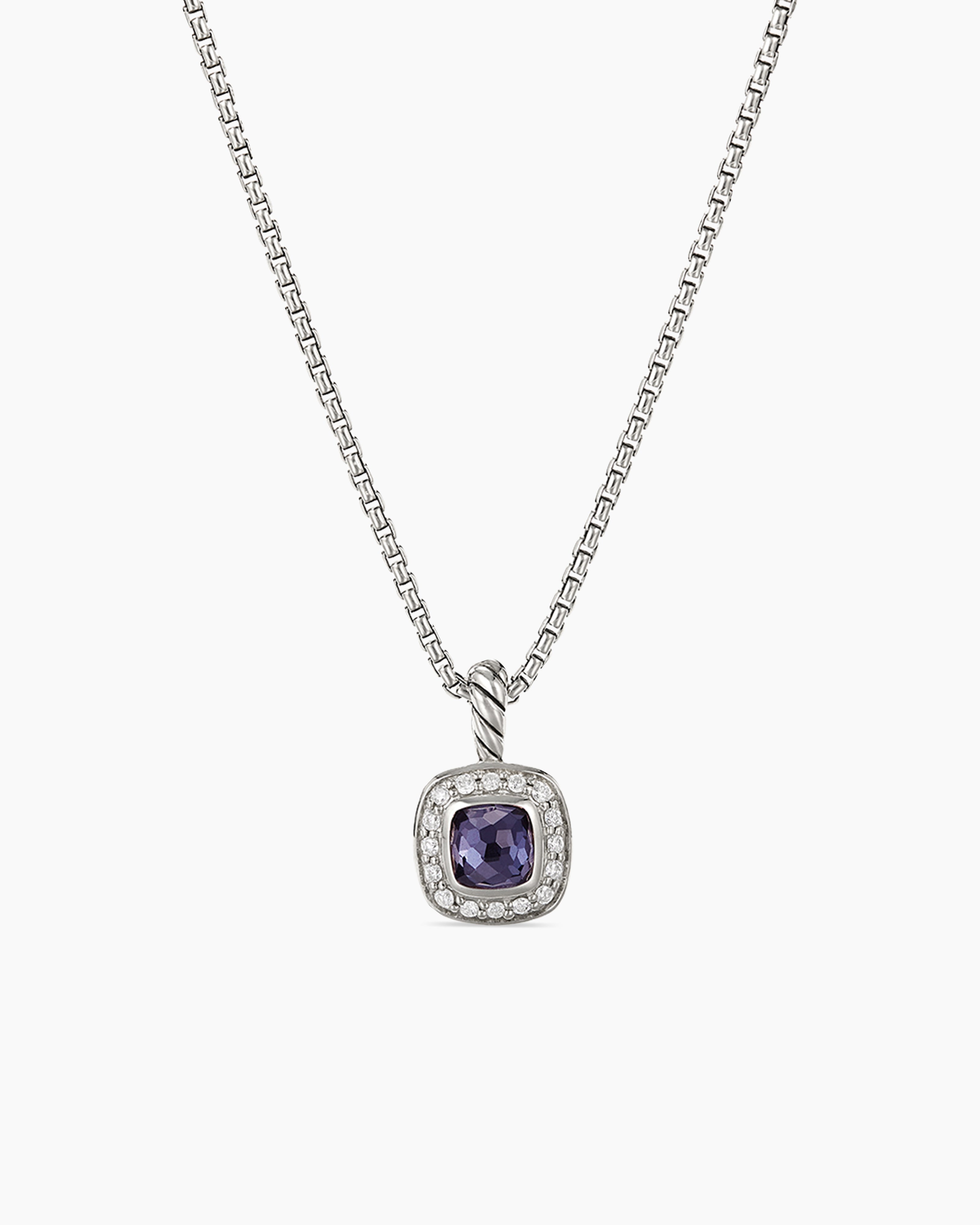 David Yurman Chatelaine® Pendant Necklace with Amethyst and Diamonds, 11mm  | REEDS Jewelers