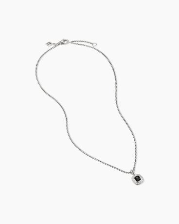 Albion® Kids Pendant Necklace in Sterling Silver with Black Onyx and Diamonds, 4mm