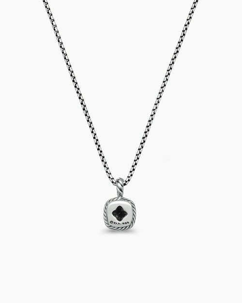 Albion® Teen Pendant Necklace in Sterling Silver with Black Onyx and Diamonds, 4mm