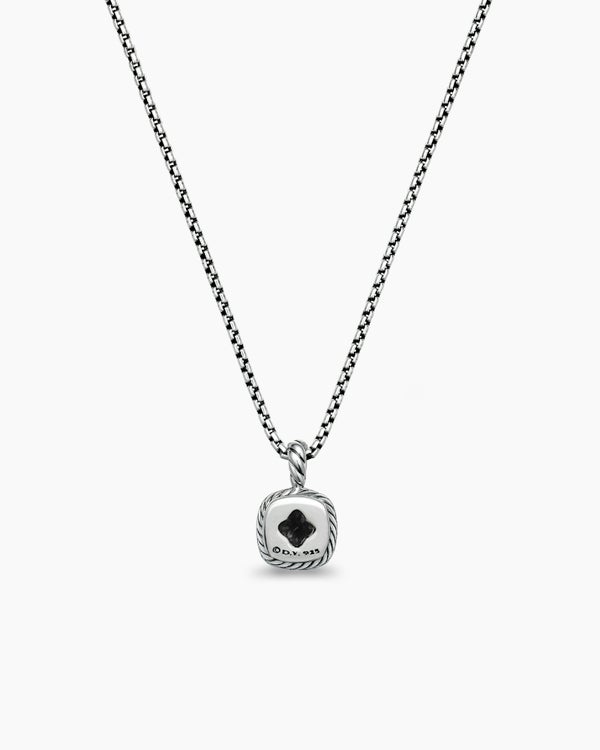 Albion® Teen Pendant Necklace in Sterling Silver with Black Onyx and Diamonds, 4mm