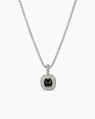 Albion® Kids Pendant Necklace in Sterling Silver with Black Onyx and Diamonds, 4mm