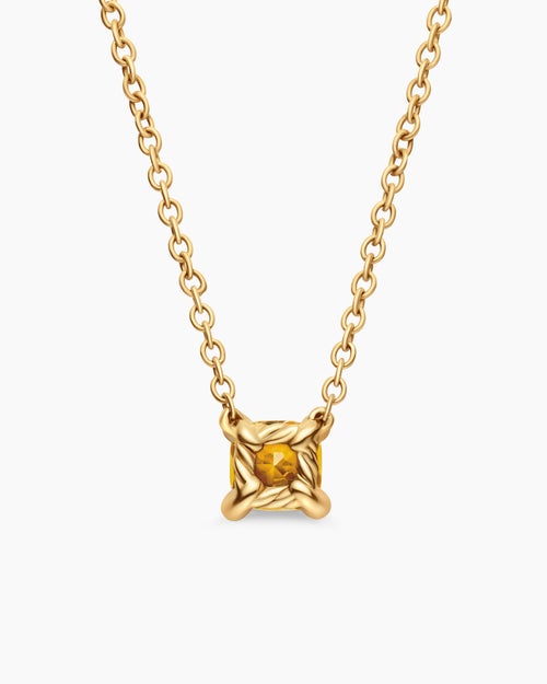 Chatelaine® Teen Necklace in 18K Yellow Gold with Citrine, 4mm