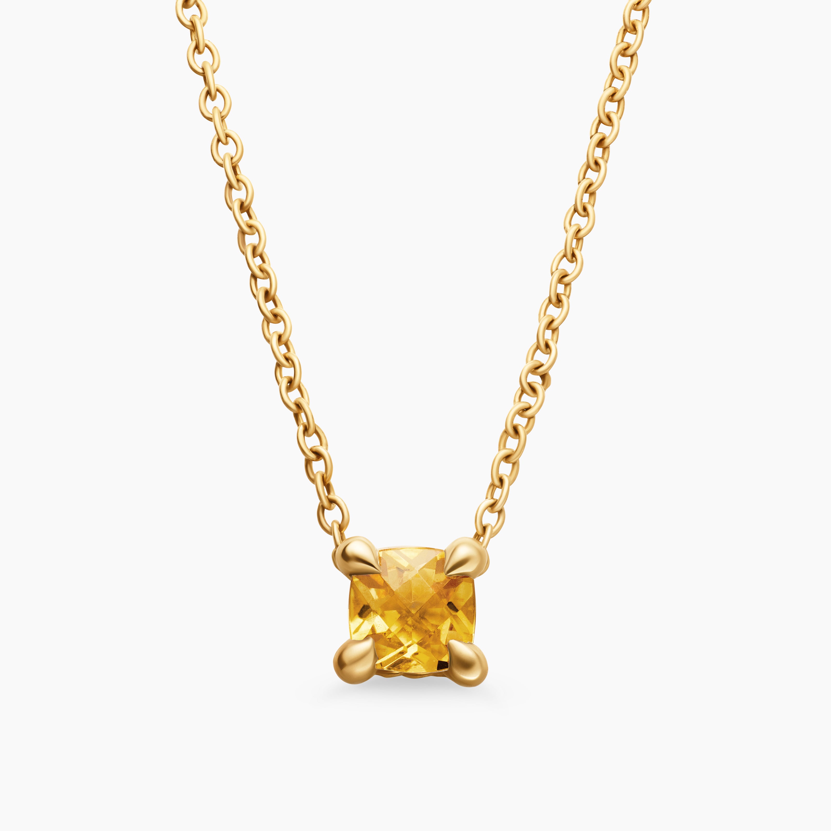 Chatelaine&reg; Teen Necklace in 18K Yellow Gold with Citrine, 4mm