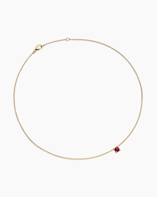 Chatelaine® Teen Necklace in 18K Yellow Gold with Garnet, 4mm