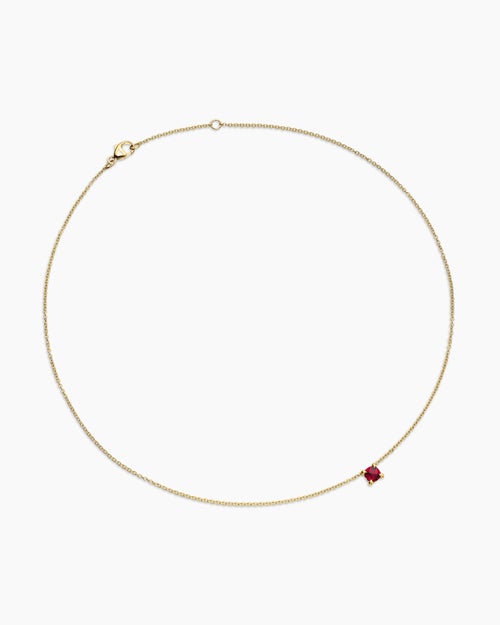 Chatelaine® Teen Necklace in 18K Yellow Gold with Garnet, 4mm