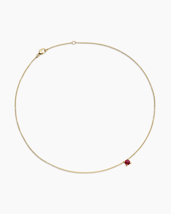 Chatelaine® Teen Necklace in 18K Yellow Gold with Garnet, 4mm